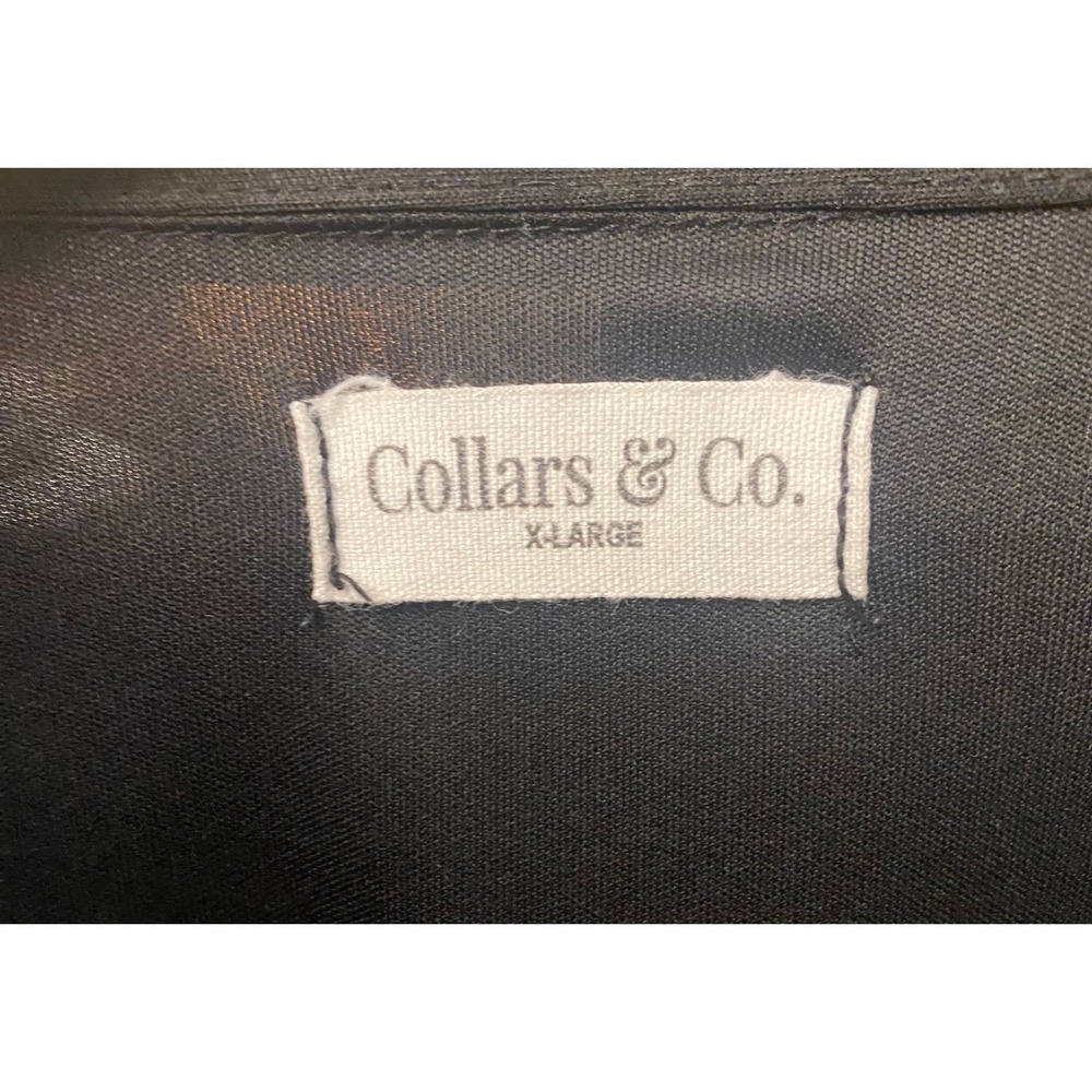 Collars & Co. Dress Collar Polo Black Long Sleeve Performance Mens Shirt XL - Picture 7 of 8
